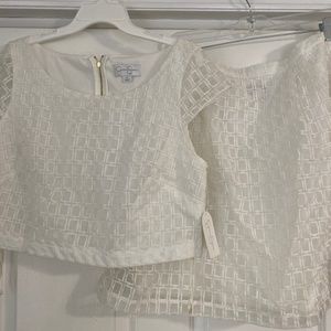 Two piece white Jessica Simpson cocktail dress size 14